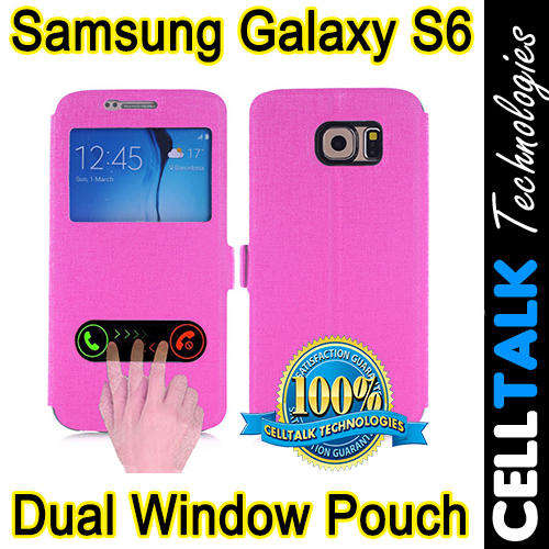 Samsung S6 Dual Window Flip Cover PINK
