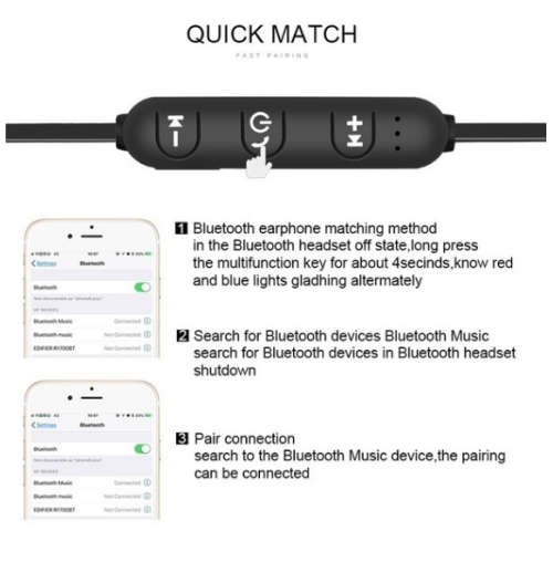 *2019* Bluetooth Earphone Sport Sweatproof Bass Music Headset for Mobile Phones