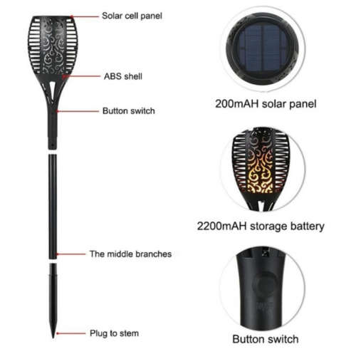 Outdoor Waterproof Flickering Flame Solar Torch Light Garden Lamp Outdoor Landscape Decoration safe