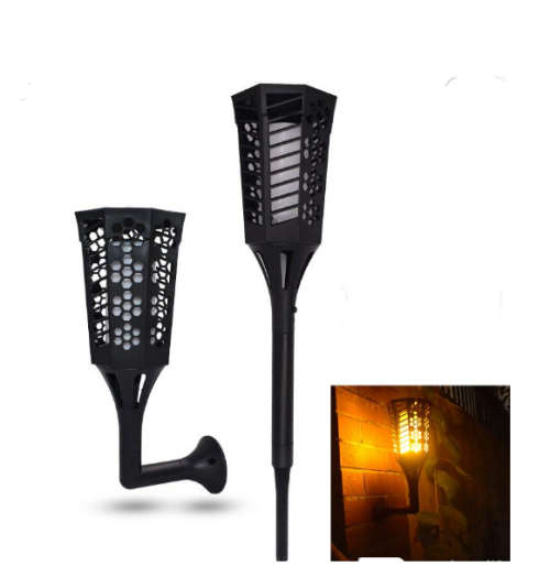 LED Solar Flame Flickering Lawn Lamp Plum Torch Light