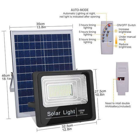 100W Solar LED Flood Light