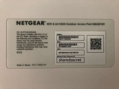 Netgear Outdoor Access Point WiFi 6 (WAX610Y-100EUS)