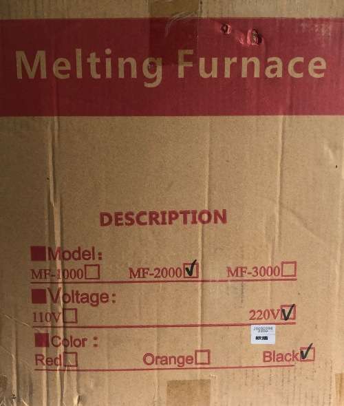 Electronic Melting Furnace 2kg Vertical Crucible 1800W (MF2000)