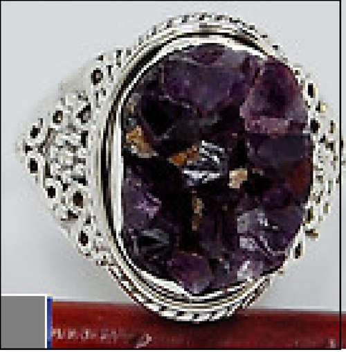 Raw Amethyst Druzy Ring