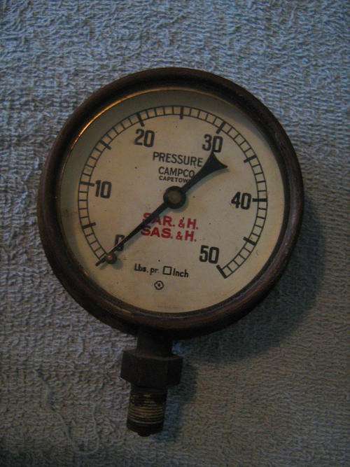 Brass SAR / SAS steam train Gauge