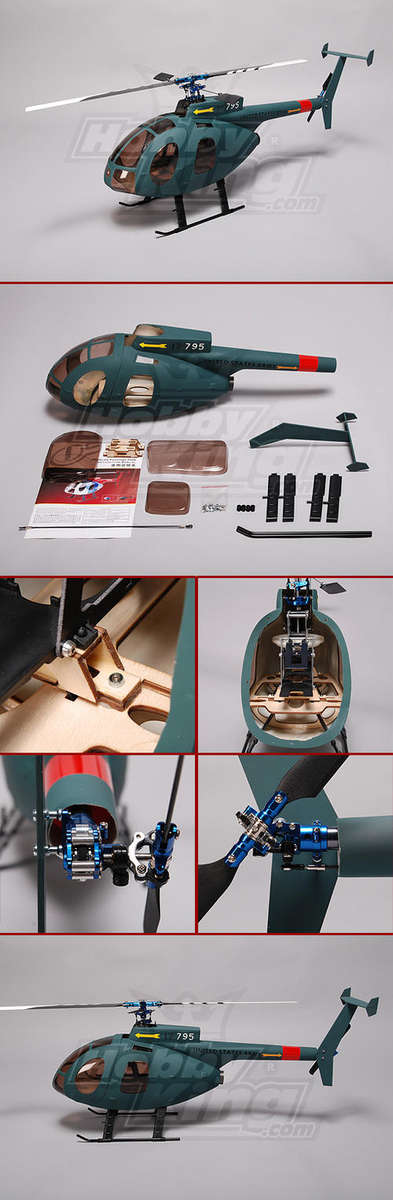 Hughes MD500 Fiberglass Fuselage for 450 size heli