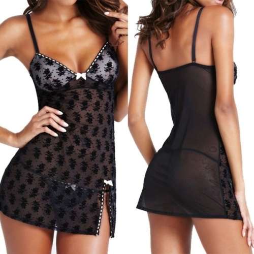 Women\'s Lace Floral Underwear Sleepwear Nightdress G-string Knicker