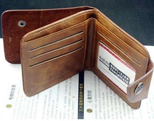 Men's Classic Leather Pockets Credit/ID Cards Holder Purse Wallet