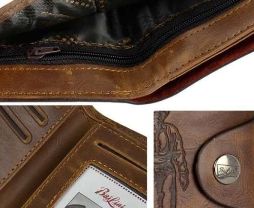 Men's Classic Leather Pockets Credit/ID Cards Holder Purse Wallet