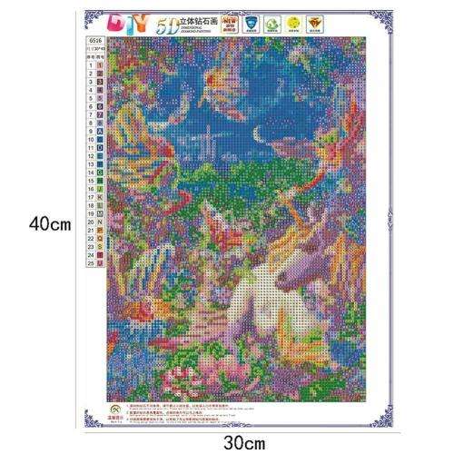 5D DIY FULL DRILL DIAMOND PAINTING BY NUMBER - FANTASY UNICORN