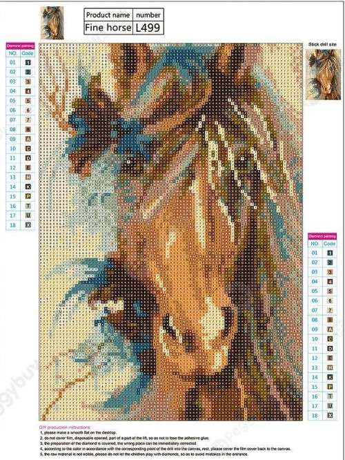 5D DIY FULL DRILL DIAMOND PAINTING BY NUMBER - HORSE