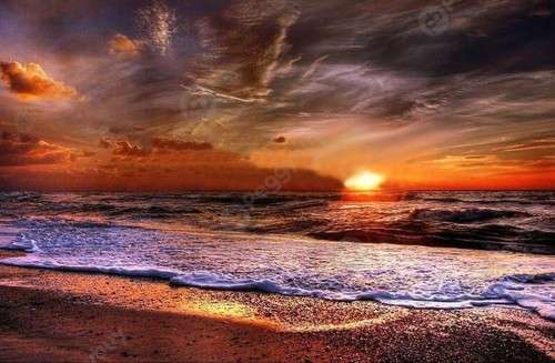 5D DIY FULL DRILL DIAMOND PAINTING BY NUMBER - SEA SUNRISE