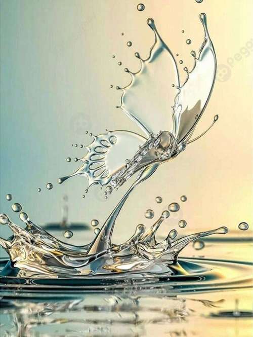5D DIY FULL DRILL DIAMOND PAINTING BY NUMBER - WATER BUTTERFLY