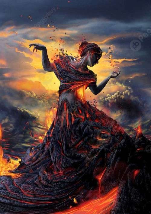 5D DIY FULL DRILL DIAMOND PAINTING BY NUMBER - VOLCANO BEAUTY