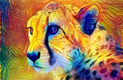 5D DIY SPECIAL SHAPED DIAMOND/GEM PAINTING BY NUMBER  CHEETAH