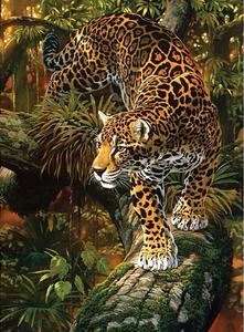 5D DIY FULL DRILL DIAMOND PAINTING BY NUMBER - LEOPARD JUNGLE