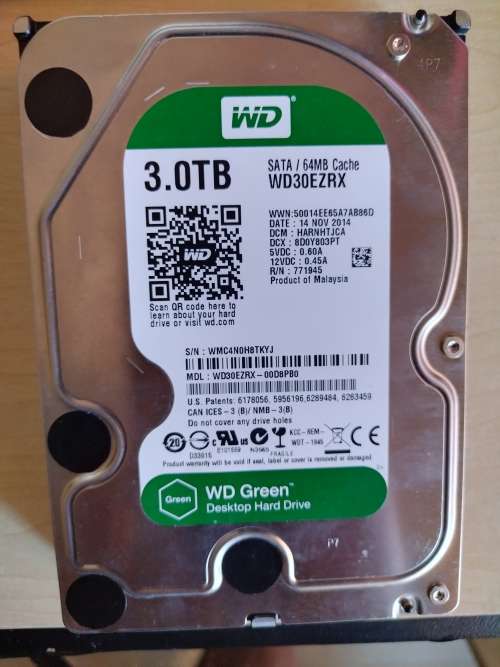 3TB (Terabyte) Western Digital Green 3.5` Desktop Hard drive (WD30EZRX) - Retail R1700