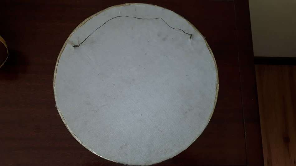 Vintage Convex Mirror in Pewter Frame.