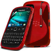 Blackberry 9720 Red Gel Case With Stylus & Screen Protector