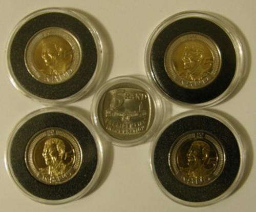 4x 2008 mandela and 1x 1994 inauguration coin encapsulated