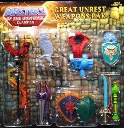 Weapons Pak - the Great Unrest !! Rare !! Masters of the Universe Classics 2012 !! MOC !!