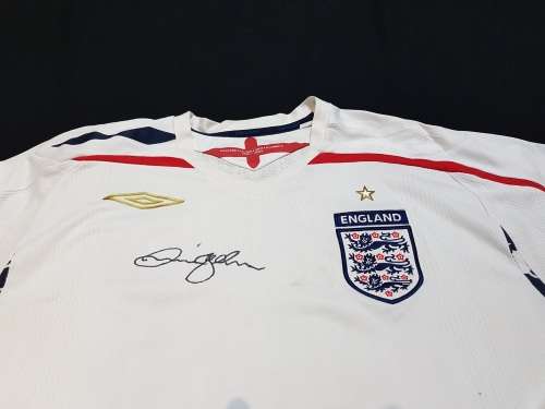 David Beckham Signed England Soccer Shirt 2007-2009
