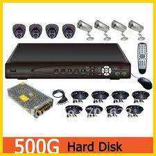 COMPLETE 8 CHANNEL CCTV SYSTEM INCL 500GB HARD DRIVE (PIR SPY CAMS)