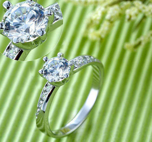 1.65 CT SWA CRYSTAL RING SET IN .925 SILVER SIZE 6.5/7/8**In Stock**