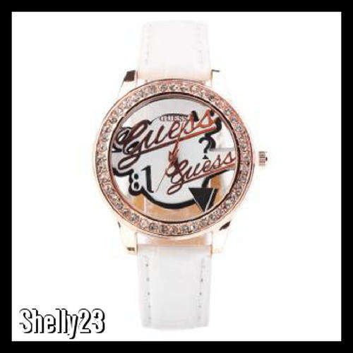 GUESS LADIES BLACK or WHITE STRAP WATCH**In Stock**