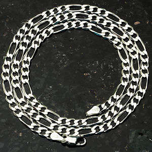 .925 SILVER 4MM LADIES/GENTS FIGARO CHAIN**IN Stock**