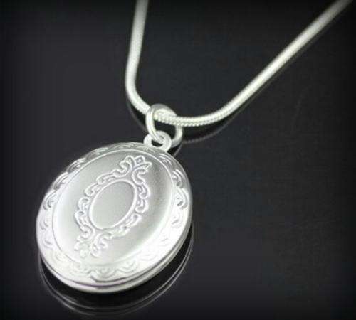 .925 SILVER LADIES LOCKET + 2MM SILVER ROPE CHAIN