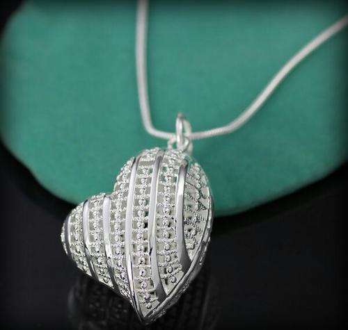 .925 SILVER LADIES HEART PENDANT + 2MM SILVER ROPE CHAIN**In Stock**Last One Left**