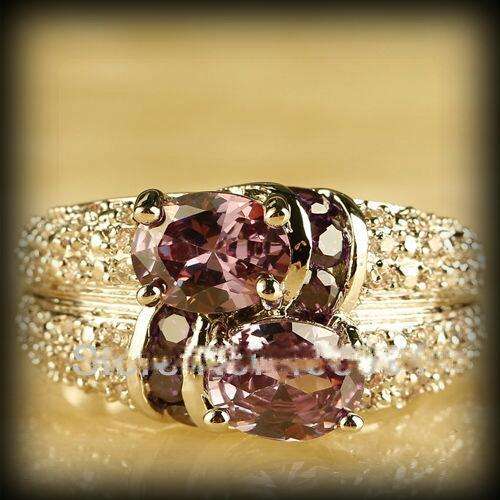 Oval Cut Amethyst & White Sapphire 925 Silver Ring **In Stock**