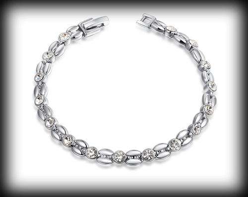 18kt White Gold Ladies Crystal Bracelet**In Stock**