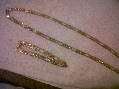 *** LADIES 24KT GOLD NECKLACE & BRACELET*** 6MM** NEW ***