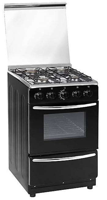 Zero Appliances 4 Burner Black Gas Stove