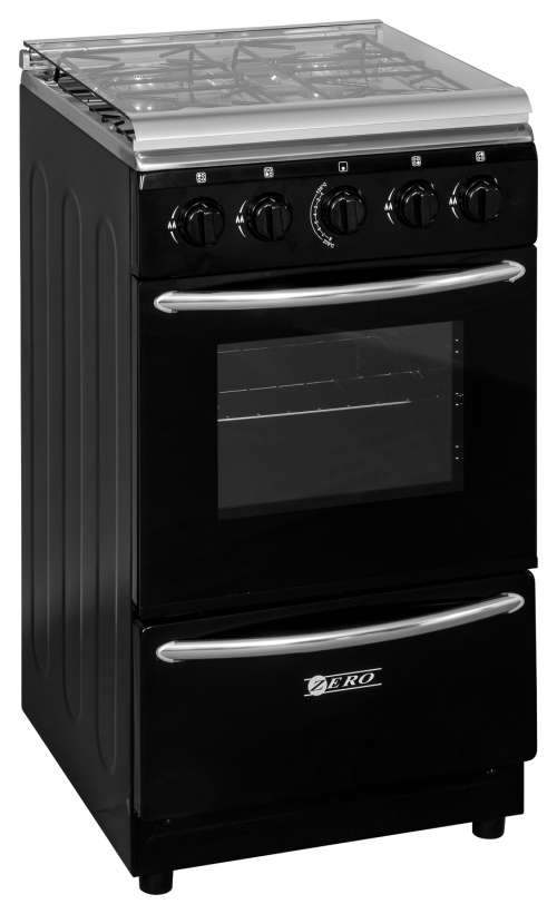Zero Appliances 4 Burner Black Gas Stove