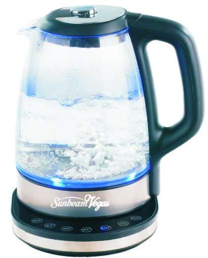 Sunbeam Vegas 1.7 Litre Glass Kettle + Temperature Controller