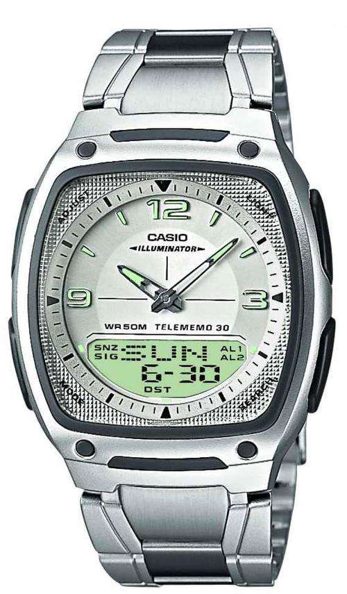 Casio Mens Stainless Steel AnaDigi Watch