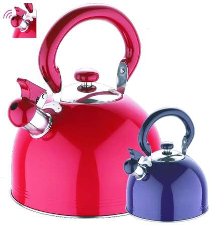 Potent Stainless Steel Induction Whistling Kettle - Red