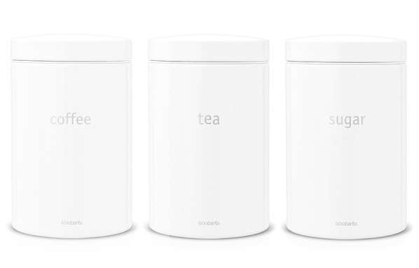 Brabantia Canister 1.4L Set of 3 - White
