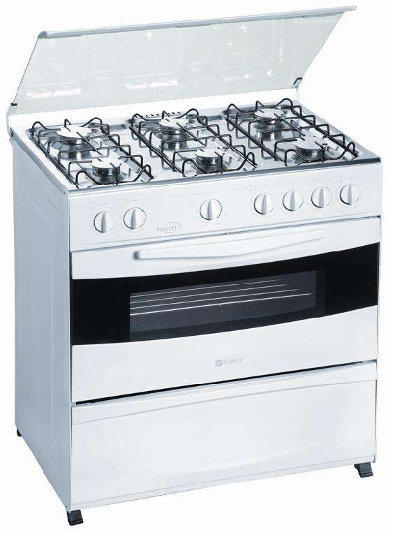 Zero Appliances 6 Burner White Gas Stove