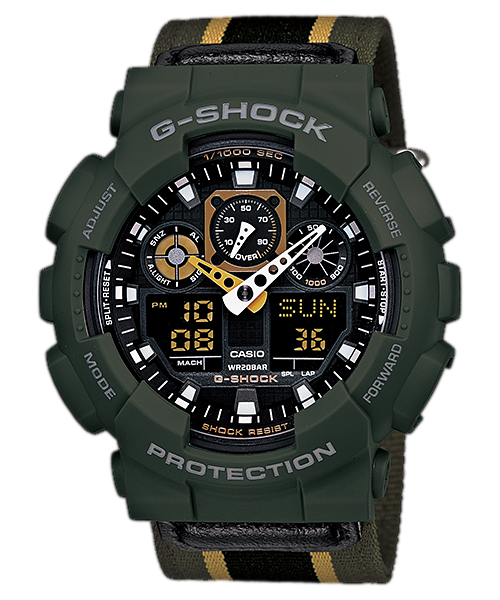 Casio  G-Shock Military Cloth - Olive Maize (GA-100MC-3ADR)