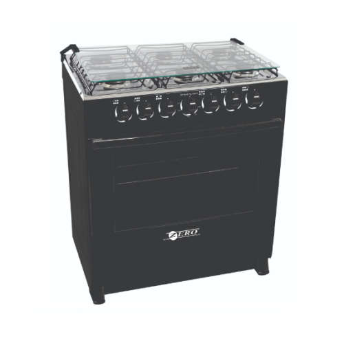 ZERO APPLIANCES 6 BURNER GAS STOVE  BLACK