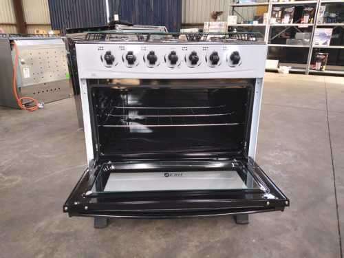ZERO APPLIANCES 6 BURNER WHITE GAS STOVE - SHOP SOILED- NOT BOXED
