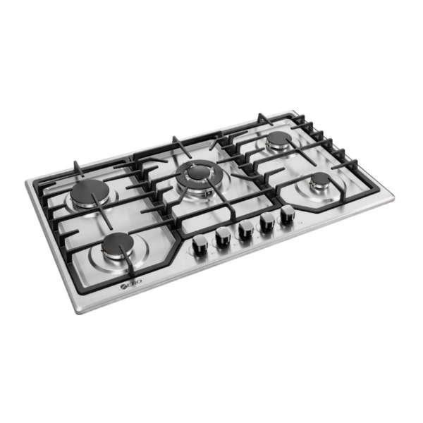 Zero 5 Burner Stainless Steel Top Gas Hob With Battery Ignition and Gas Kit