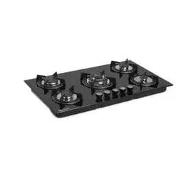 REFURBISHED 90cm 5 Burner Glass Top Gas Hob With Battery Ignition