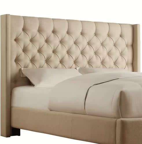 Celeste upholstered wingback sleigh bed -Queen