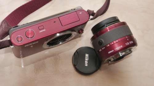 Nikon 1 J2 10.1 MP HD Digital Camera with 10-30mm VR Lens (Red)