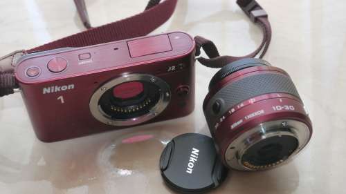 Nikon 1 J2 10.1 MP HD Digital Camera with 10-30mm VR Lens (Red)